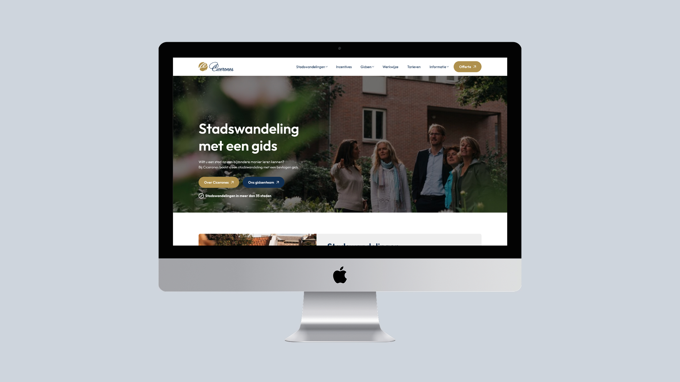 mockup Cicerones website